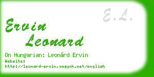 ervin leonard business card